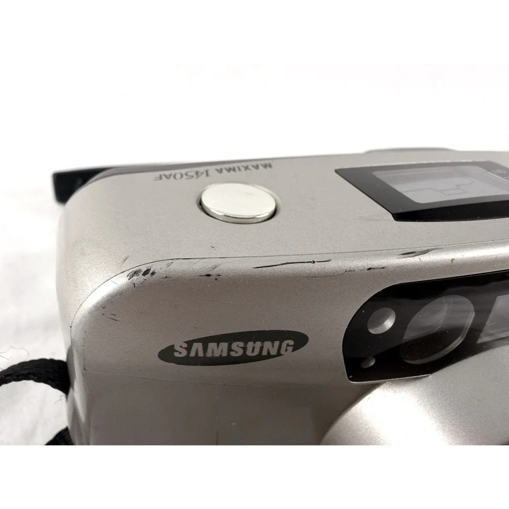 Samsung Maxima 1450AF 35mm Film Camera 38-145mm Zoom Champagne Gold AS-IS READ